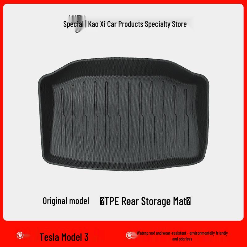 Tesla Model 3 Trunk & Frunk All-Weather Mat Set - Non-Slip, Wear-Resistant, Eco-Friendly.