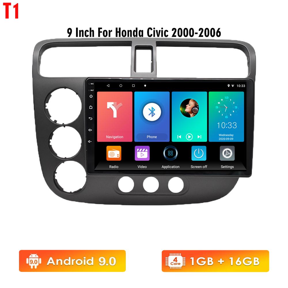 icreative 2 Din автомобильный радиоприемник с сенсорным экраном GPS-навигация мультимедийный плеер для Honda Civic 2000-2006 Android Auto Radio BT без DVD