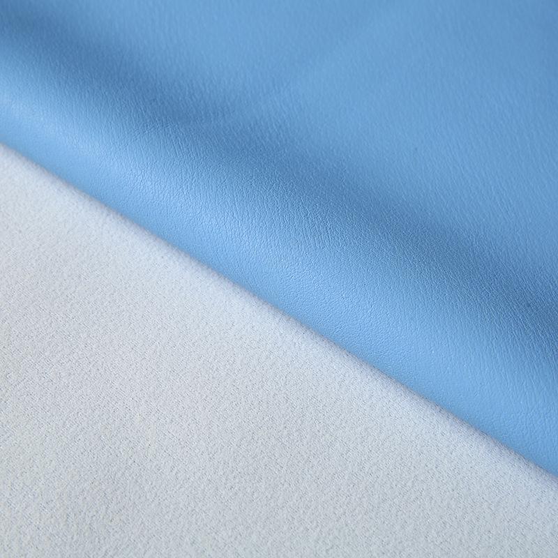 PU Faux Cowhide Grain Yoga Mat Fabric: 0.65mm Microfiber with Absorbent, Breathable Velvet Lining