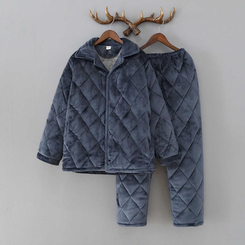 Мужская зимняя хлопковая куртка и комплект пижамы из толстого кораллового флиса для заключенных