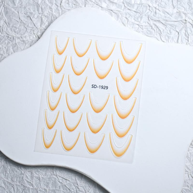 Французские линии 3D наклейки для ногтей розовые, красные, черные, зеленые, оранжевые Y2K самоклеящиеся слайдеры маникюр Y2K французский нейл-арт декоративная наклейка