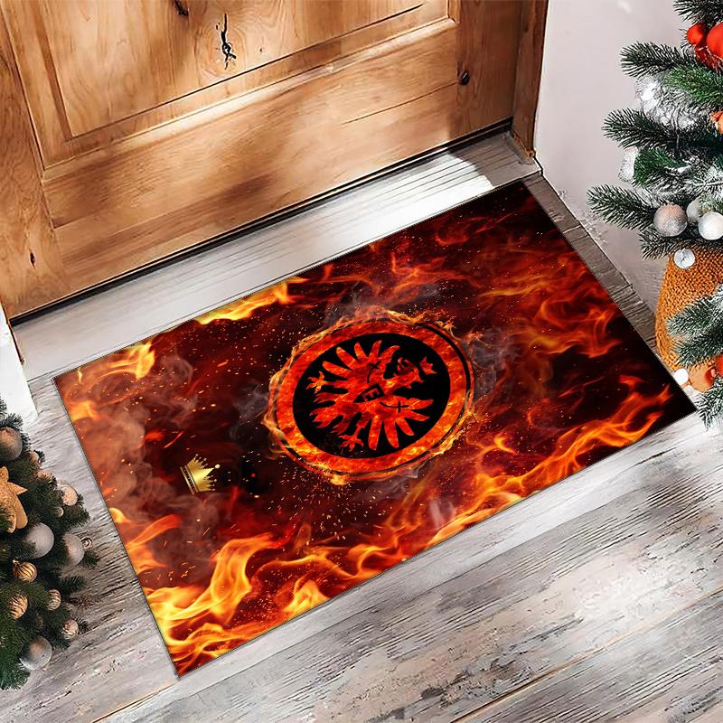 Eintracht Frankfurt Football Print Crystal Velvet Rug, Comfortable Water Absorbent Non Slip Indoor Floor Carpet