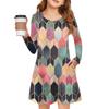 Girls' Long Sleeve Dress - Color Pocket Dress