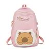 Fabric Capybara Oxford Backpack With Print Pattern And Durable Design Kids For