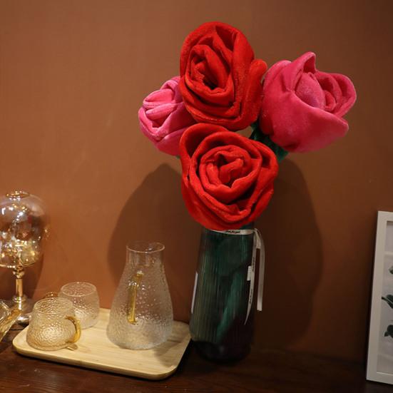 85см/100см Имитация Розы Реалистичный Мягкий Плюшевый Цветок Исцеляющий Снимающий Стресс Безопасный Никогда Не Увядающий Букет Домашний Декор