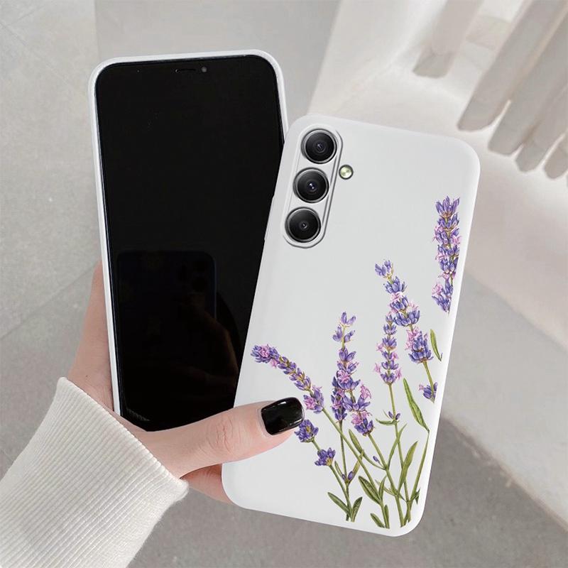 Мягкий силиконовый чехол с цветочным узором для Samsung A55 M35 S24 Xiaomi Redmi Note 13 Pro 13C iPhone Huawei Honor Realme Camera Защитный противоударный чехол