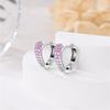 Silvery Heart Shape Earrings 925 Sterling Silver Women Zircon Ear Studs Sparkling Pave Hoop Earring Jewelry Gift