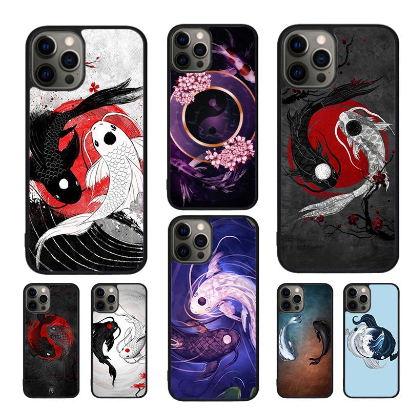 Чехол для телефона с изображением рыбы кои Инь-Ян для iPhone 17 Air 16 15 14 12 13 11 Pro MAX apple Plus Coque