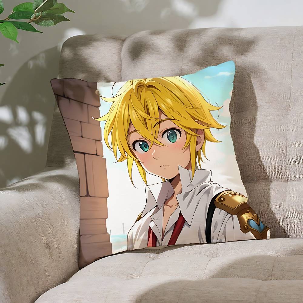 Аниме Наволочка Семь Смертных Грехов Подушка-бросок Чехол на подушку Скандинавский Винтажный Стиль Наволочки для подушек Гостиная Дома Диван Диван Сиденье