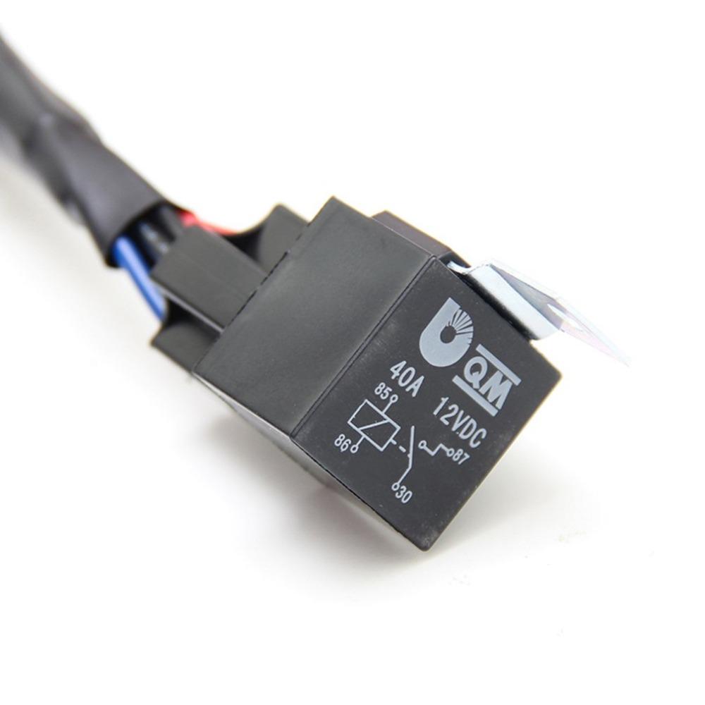 Universal 12V 40A Wiring Harness Kit Loom Car Fog Light Auto for LED Work Driving Light Bar With Fuse and Relay Switch