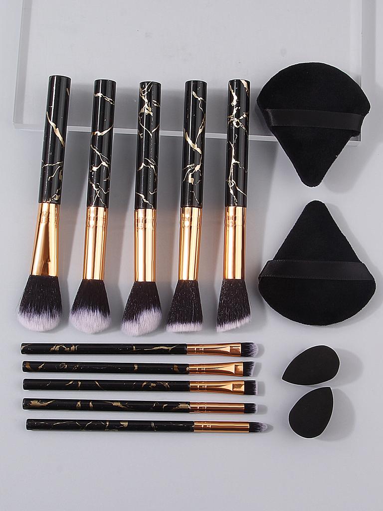 Beginner 10pcs Soft Bristle Makeup Brush Set,4 Dry and Wet Dual-purpose Makeup Powder Puffs and Spongeegg Makeup Toolcombination