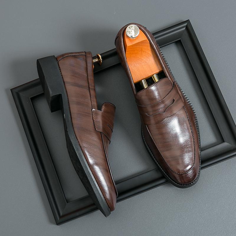 Fashion Men's Loafers Handmade PU Leather Loafer Casual Driving Flats Slip-on Shoes Luxury Comfy Moccasins Black Casual Shoes Mo-22123