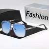 Модные классические квадратные солнцезащитные очки, крутые мужские большие солнцезащитные очки в металлической оправе для женщин, очки для вождения