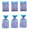25Pcs Mermaid Party Gift Bags Candy Biscuit Packing Bag Mermaid Tail Treat Bag for Guest Girl Birthday Supplies Baby Shower