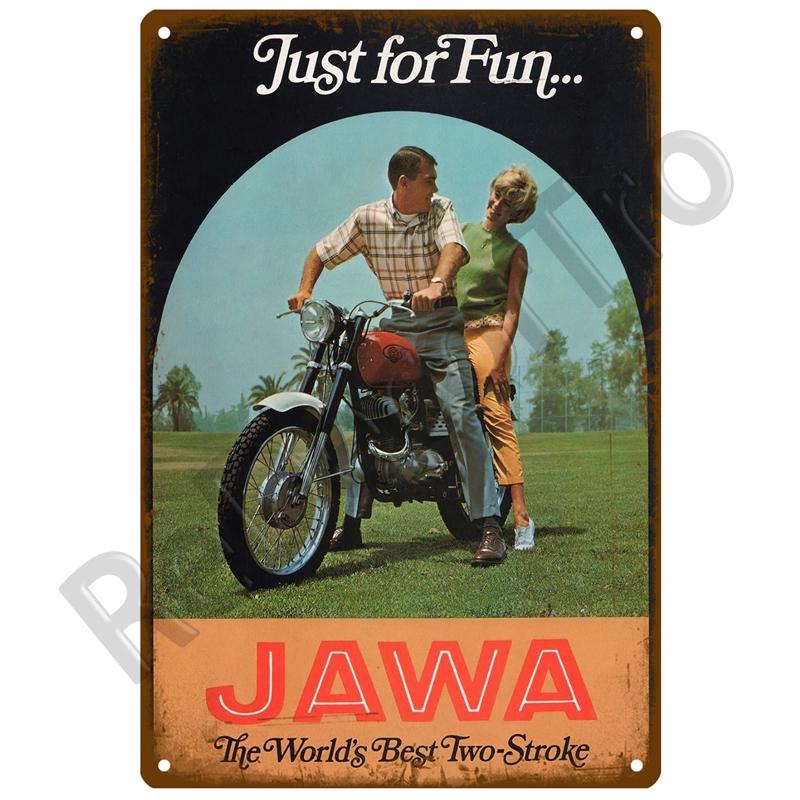 JAWA Vintage Wall Poster Vintage Retro Wall House Restaurant Decoration Plaque Metal Wall Decor Art Metal Sign Tin Sign Plate