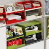 Dopamine Foldable Storage Baskets Plastic Non-slip Storage Box with Handles Perforated Board Stackable Container Office