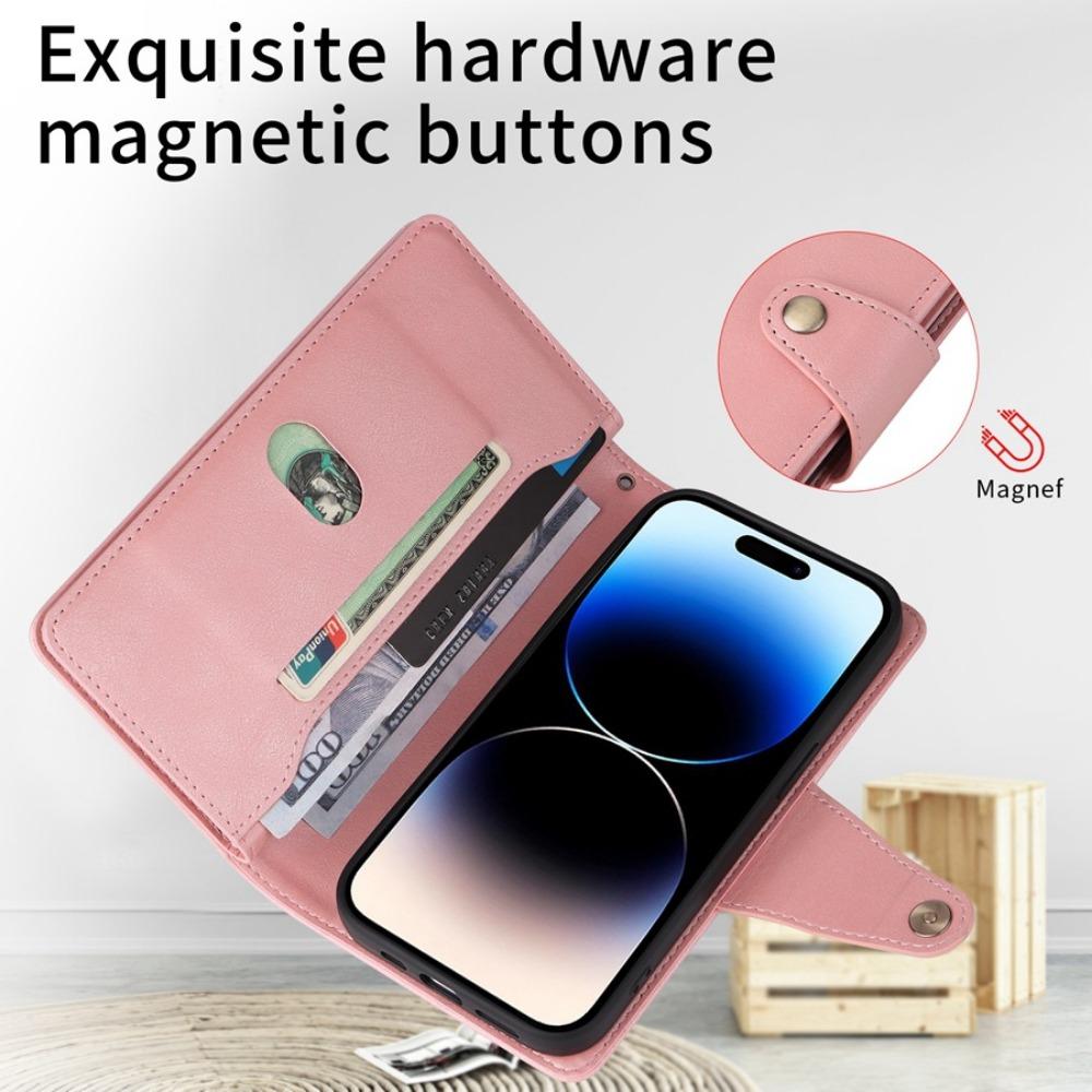 Чехол-кошелек на молнии для iPhone 15 14 13 12 11 Pro Max Mini XS XR X 7 8 Plus SE Слоты для карт Ремешок Кожаная обложка