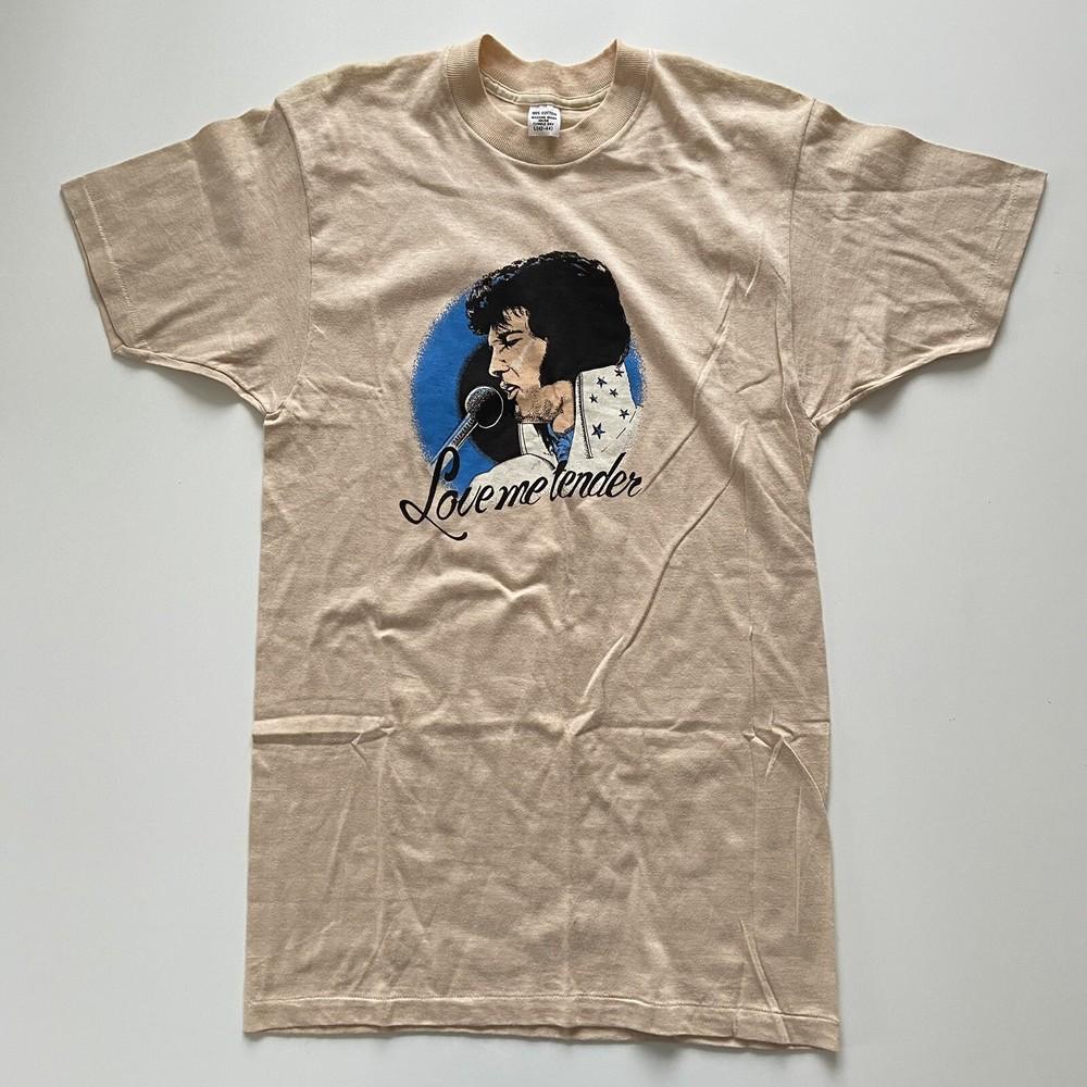 Винтажная футболка Элвиса Пресли 70-х Love Me Tender Мужская M/L Классическая футболка Рок-музыки Унисекс