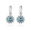 BagueRingen Women's Sterling Silver 925 Jewelry 1 Carat Moissanite Diamond Drop Earrings Sunflower Shaped Ear-drops Gift