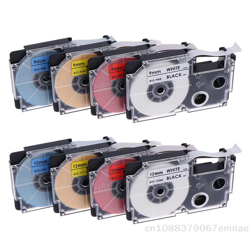 9/12mm Label Tape Compatible with XR-9WE XR-12XWR Ribbon Tape for KL-60L/100/120/130/170PLUS/180/E300/780/820/7400/8700/8800 CW-