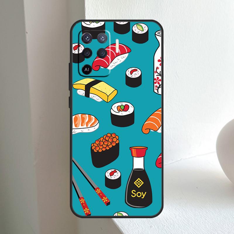 Японская еда Суши Для OPPO A80 A60 A40 A5 A6 Pro A15 A17 A57 A16 A76 A96 A18 A38 A58 A78 A98 A54 A74 A94 Чехол