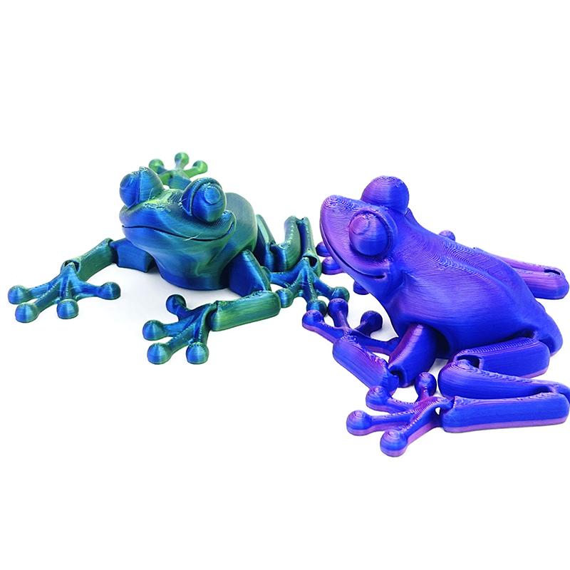 1 шт. Кухонное домашнее украшение 3D-печать Имитация лягушки Орнамент Сочлененный подвижный Креативная модель Забавное животное Настольные игрушки