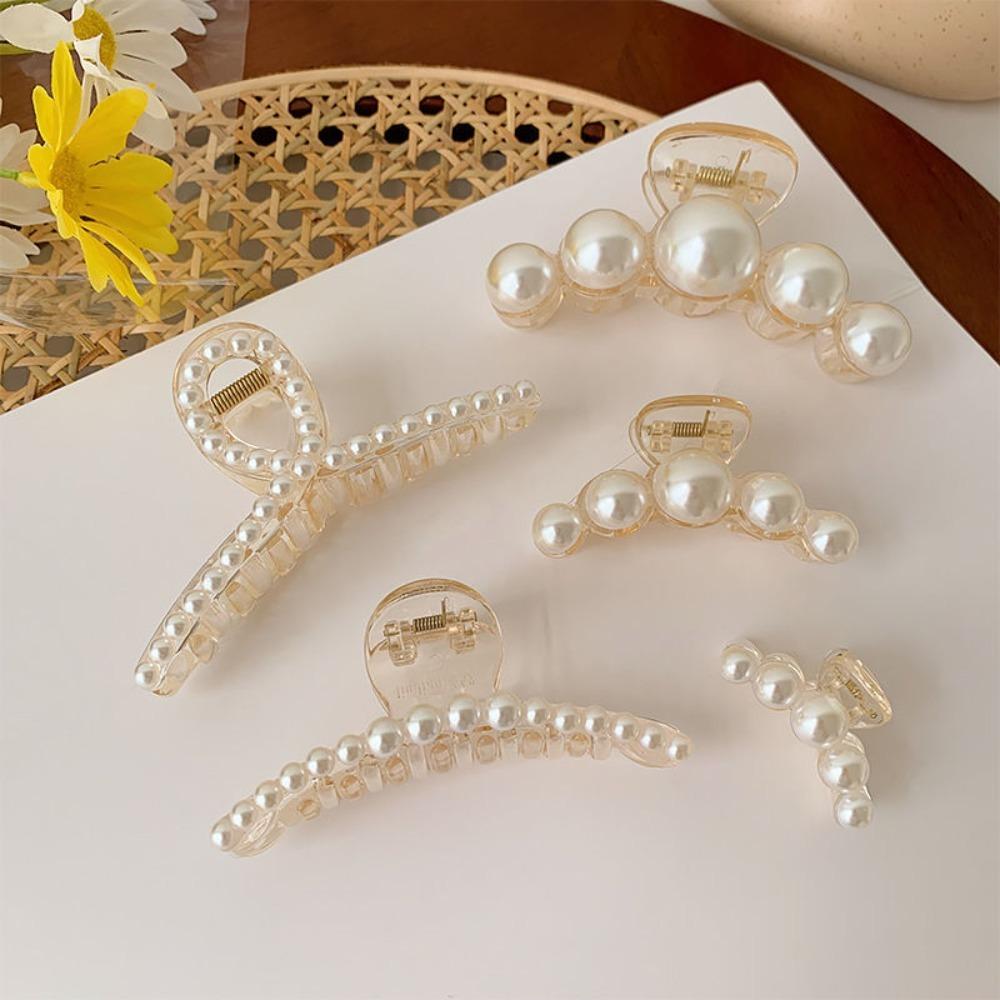 Imitation Pearl Pearl Hair Clip Plastic Girls Hairpin Fashion Fashion Elegant Hairgrips