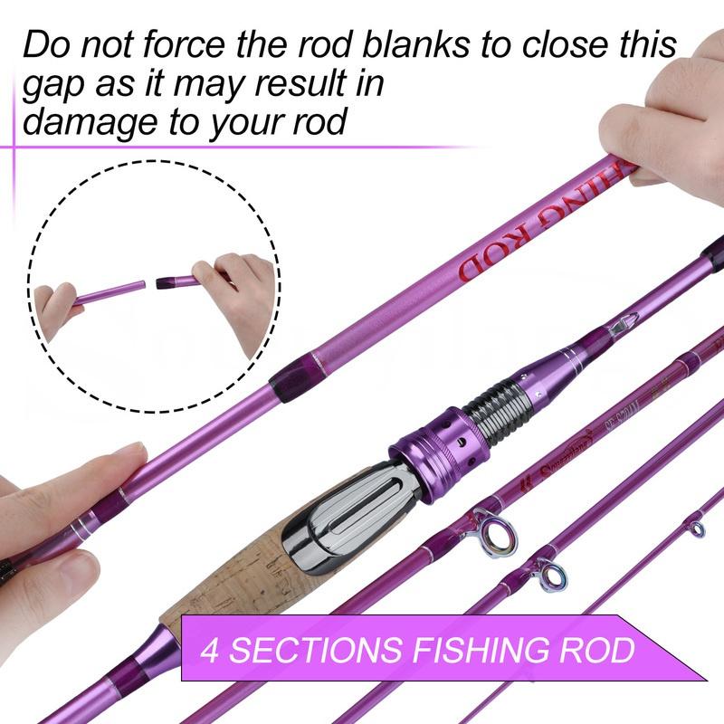 Удочка Sougayilang, 4 секции, удочка из углеродного волокна, спиннинговая / литая удочка, рыболовные снасти