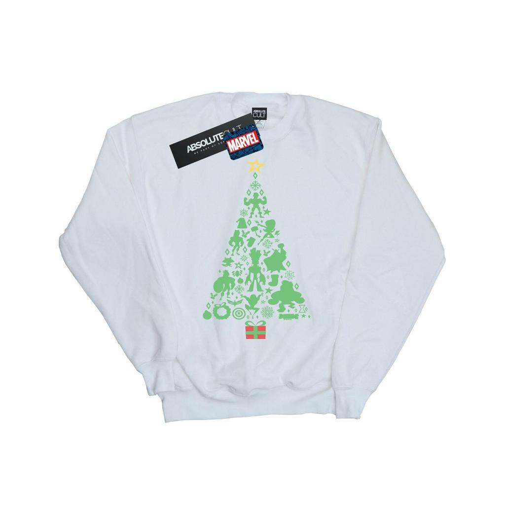 Marvel Женская/дамская толстовка с изображением рождественской елки от Avengers