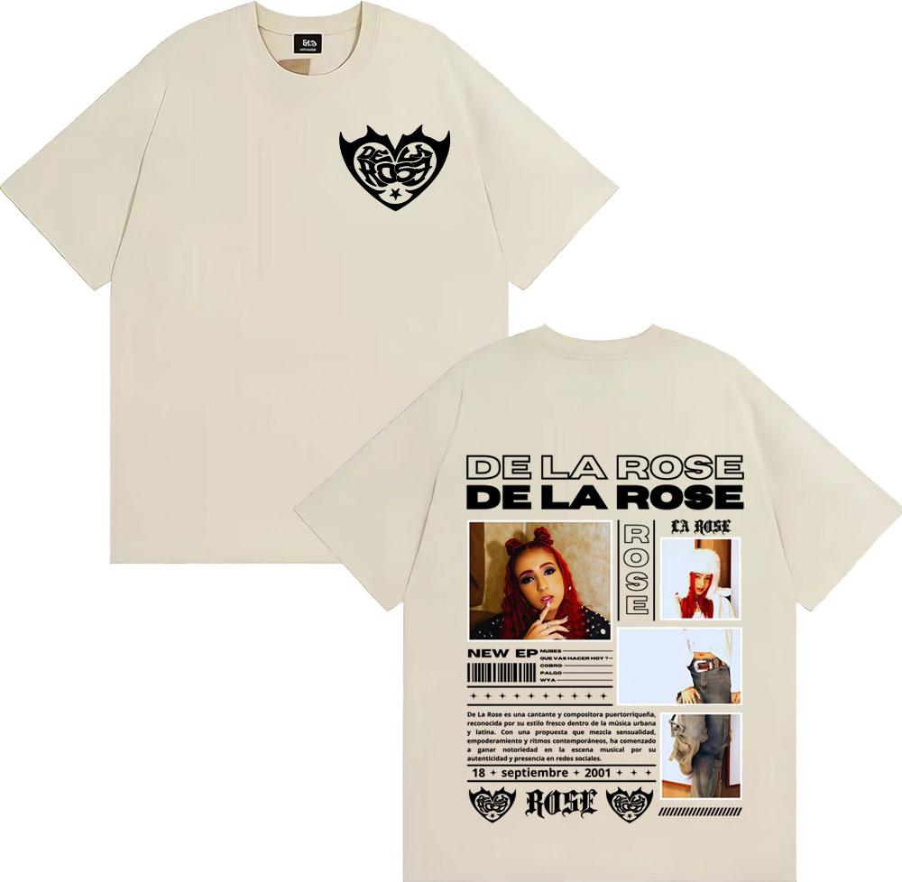 Singer Dela Rose Album Tour 2025 Cover T-shirts Men Women Clothing Oversized Retro Hip Hop T Shirt Casual Short Sleeve Tee Shirt