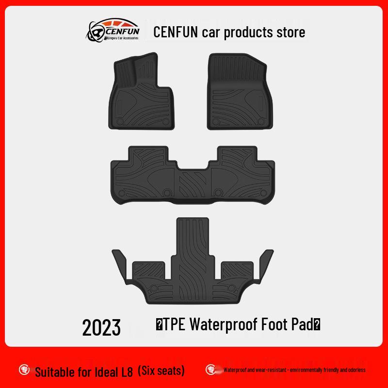2023 Li L8 Водонепроницаемые TPE Коврики для пола: Экологичные, двухслойные коврики для салона автомобиля