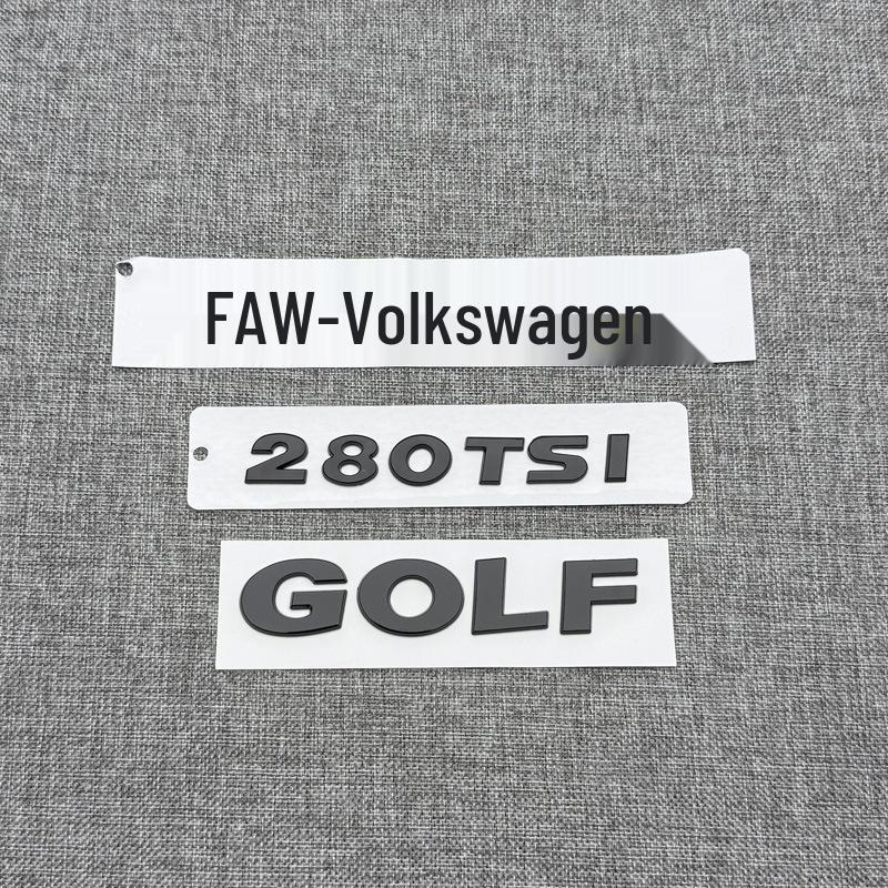 Compatible with Volkswagen Golf 4-7.5: Front, Rear, Tail Emblem English Letter Modification Kit.