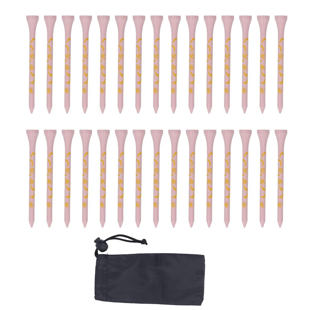 30 шт. Бамбуковые деревянные гольф-ти 8 см с принтом черепа Деревянные гольф-ти Аксессуары для гольфа Розовый