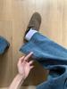 Ретро Синие Потертые Широкие Джинсы Spicy Girl - Женские Летние Универсальные Узкие Банановые Брюки