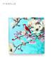 Green Flowers and Birds 100% Silk Scarf Shawl Women Neckerchief Wrap Small Square Scarf Chinese Style Gifts 50cm Handkerchief