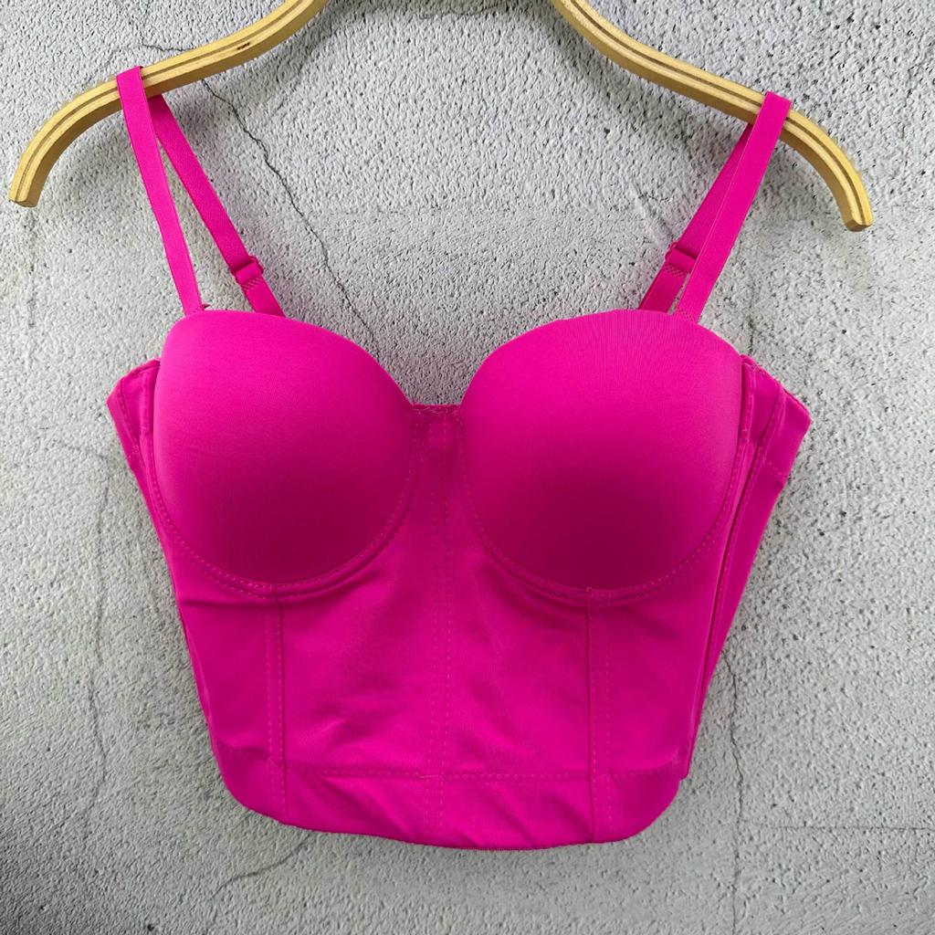 Трендовый корсет без спинки и бретелек однотонный маленький без бретелек на плечах универсальный для подружки невесты танцовщицы красный с запахом дышащий удобный топ