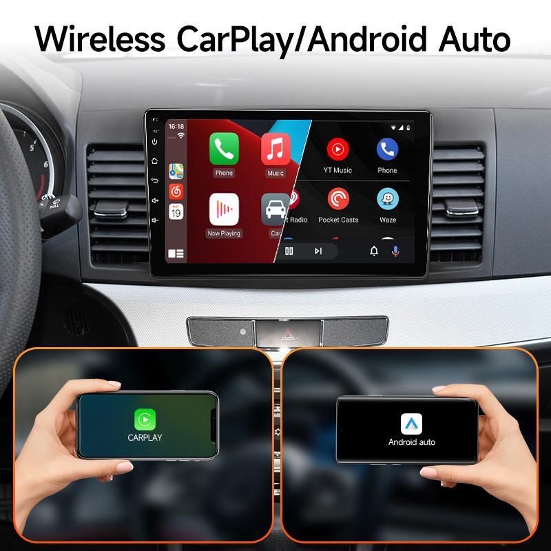 JIUYIN Автомагнитола для Mitsubishi Lancer 10 CY 2007 - 2017 Android 13 Carplay Мультимедийный Видеоплеер 2 Din GPS IPS 4G Стерео DVD