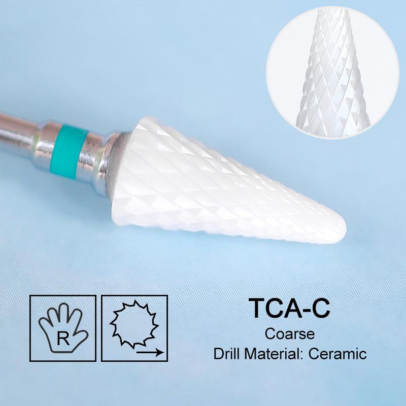 Ceramic Milling Cutter Flame Carbide Nail Drill Bits Pink Gel Remover Electric Machine Drills Polishing Peeling Nails Art Tools