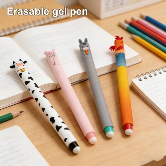 Милые стираемые ручки, веселые цветные гелевые ручки для письма, рисования и списков, гладко пишущая ручка для школы, офиса, праздничных открыток
