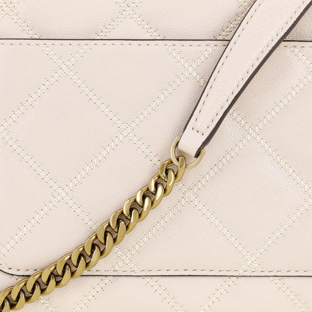 Tory Burch TB-Willa Quilted Chain Leather Square Messenger Bag Women handbags Brie-Cheese-White 148243-724