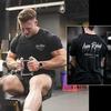 Новая мужская спортивная футболка GYM IR с коротким рукавом для силовых тренировок, влагоотводящая, эластичная, дышащая, для сильных парней, качков, фитнеса
