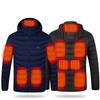 Men's Dual Control Heated Cotton Jacket with USB Charging and 11-Zone Smart Heating.