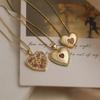 Aogu 18K Gold Plated Zircon Heart Pendant Necklace - Elegant & Versatile Design for Women