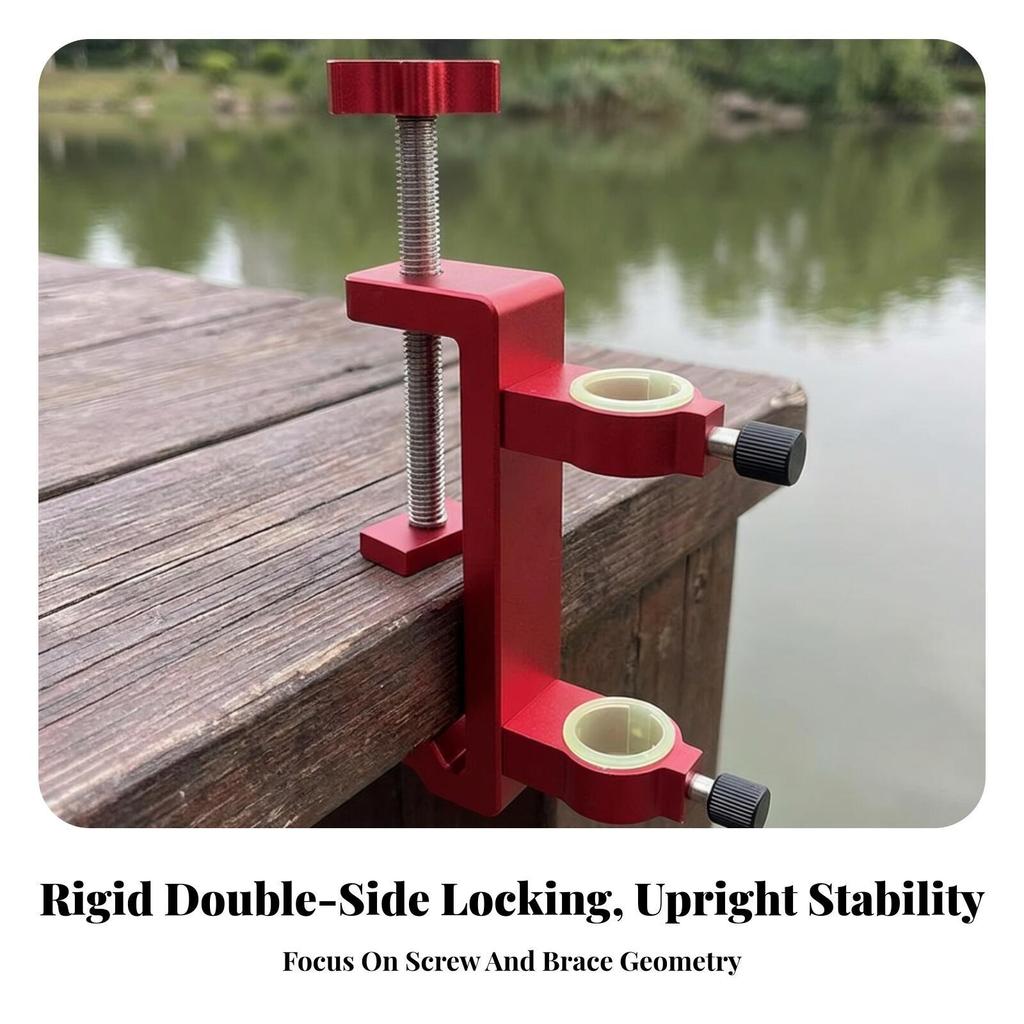 Heavy Duty Fishing Rod Holder Clamp for Deck Edge Degree Adjustable Aluminum
