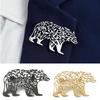 Punk Style Stainless Steel Brooch Hollow Corsage Pin Fashion Polar Bear Brooch  Clothes Accessories