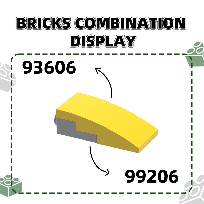 Нетоксичный 67 шт./лот 93606 Наклонный изогнутый блок 4x2 Moc Цветные аксессуары Совместимые с Brick DIY Детская игрушка Детали для сборки