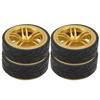 110 Racing RC Car Wheel Plastic Wheel Hub with Grooved Rubber RC Car Spare AccessoryGold