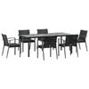 VidaXL Garden Dining Set 7 Pcs Cushions Wicker Steel 3186999
