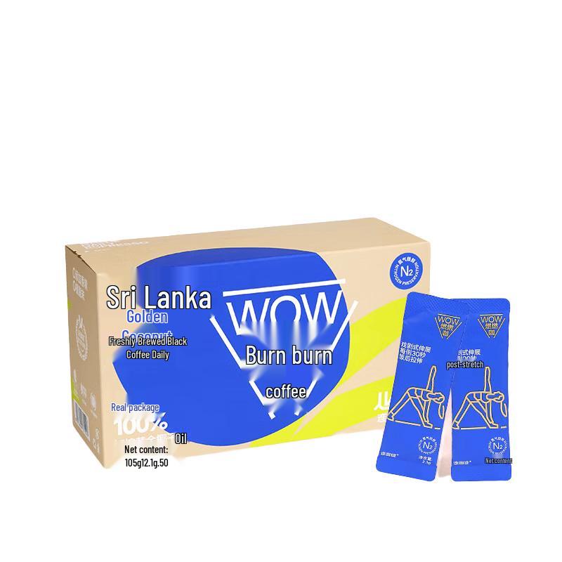 Lian Coffee WOW Растворимый Кофе Порошок Черный с Золотым Кокосом