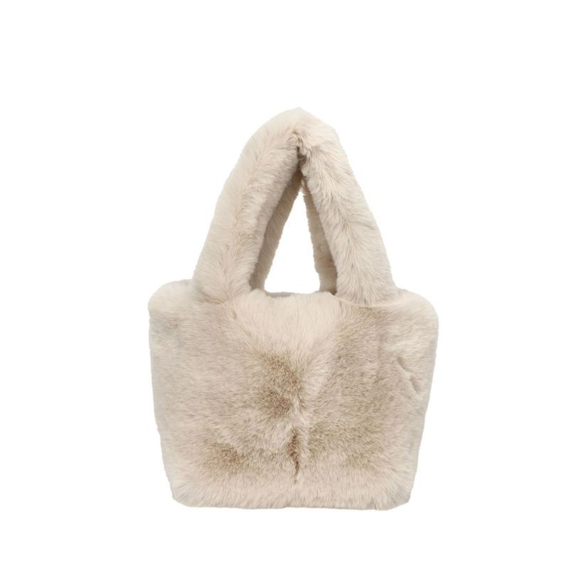New Mao Mao Hand Bag Casual Solid Color Plush Girl Tote Bag Autumn and Winter Texture Handbag